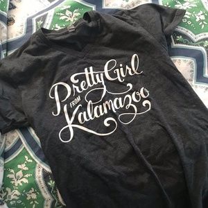 Pretty Girl from Kalamazoo gray v-neck t-shirt